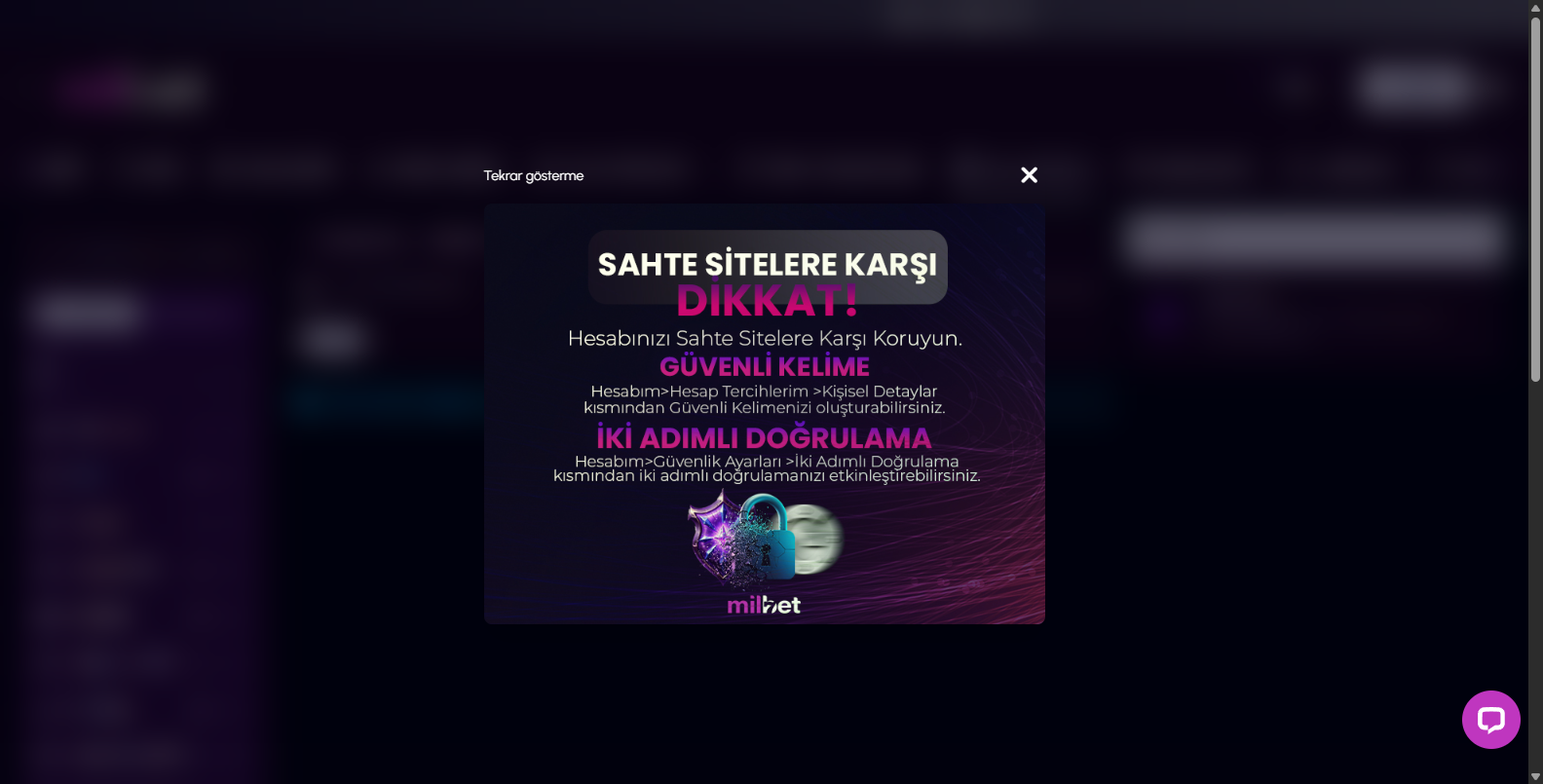 Milbet Şifre Güncelleme